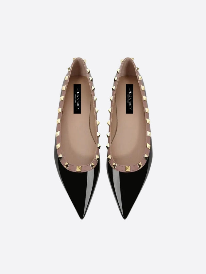Studded Pointed Flats
