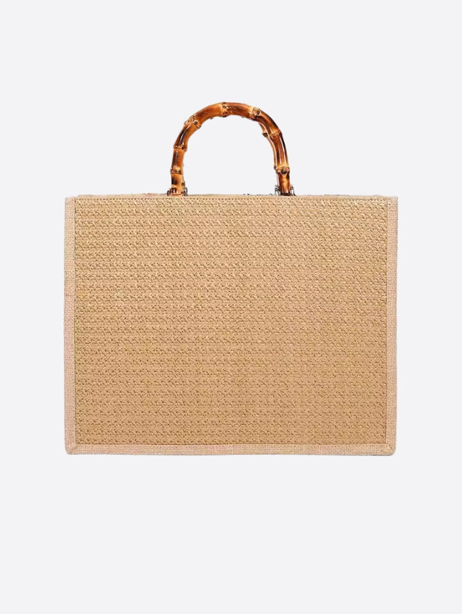 Embroidered Tote – Purple Botanical Handbag