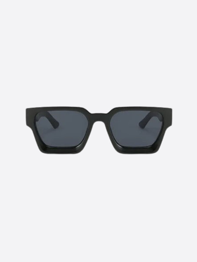 Black Rectangular Retro Sunglasses