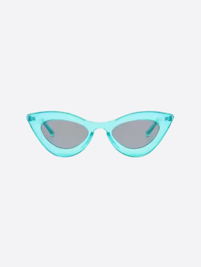Aqua Rectangular Retro Sunglasses