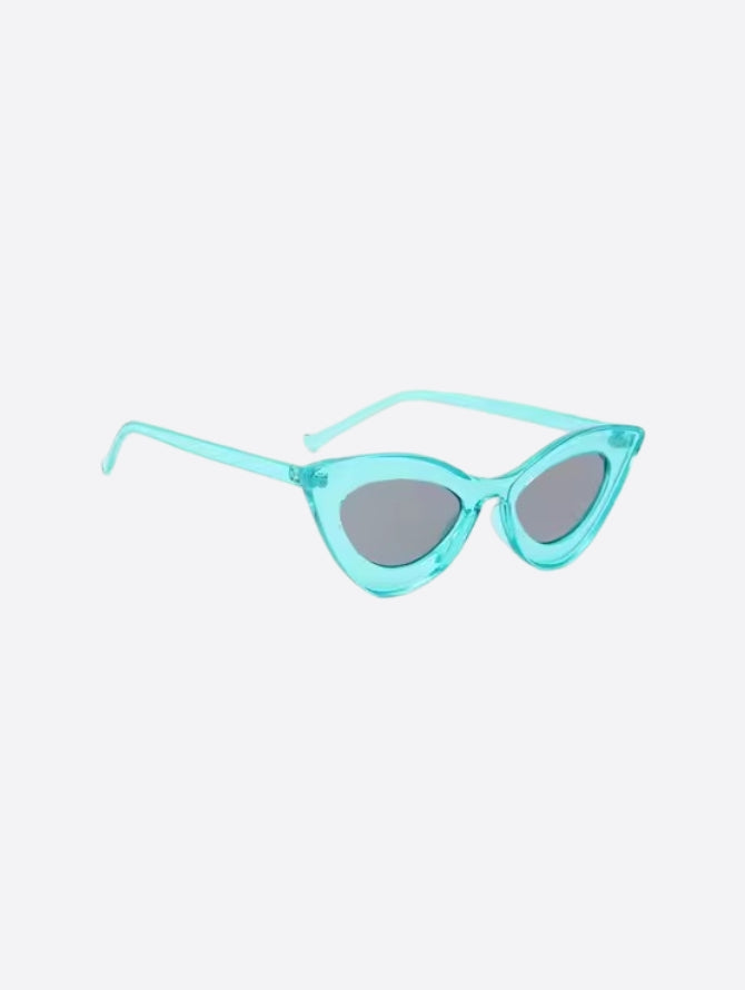 Aqua Rectangular Retro Sunglasses