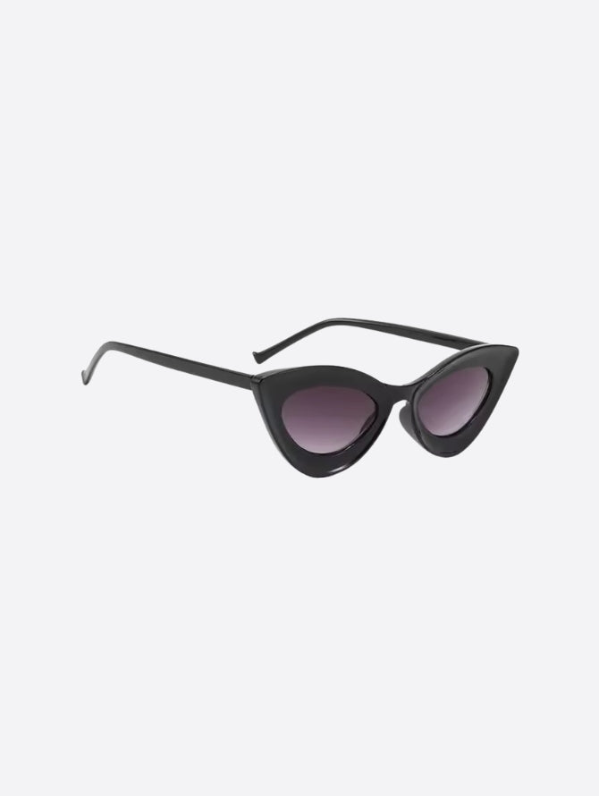 Shiny Black Cat-Eye Sunglasses