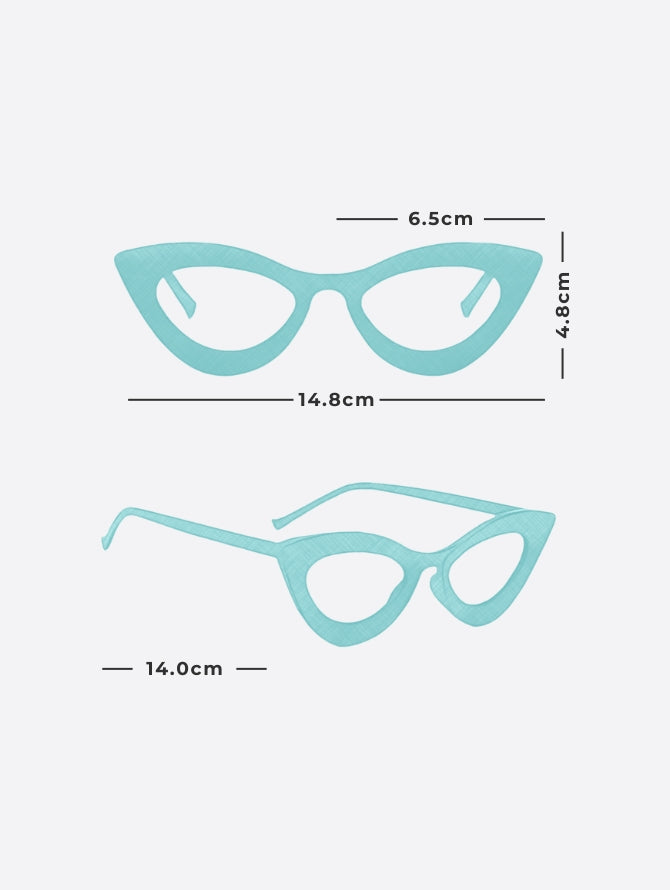 Aqua Rectangular Retro Sunglasses