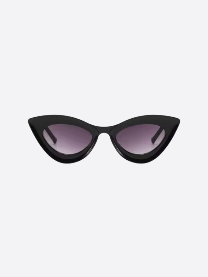 Shiny Black Cat-Eye Sunglasses