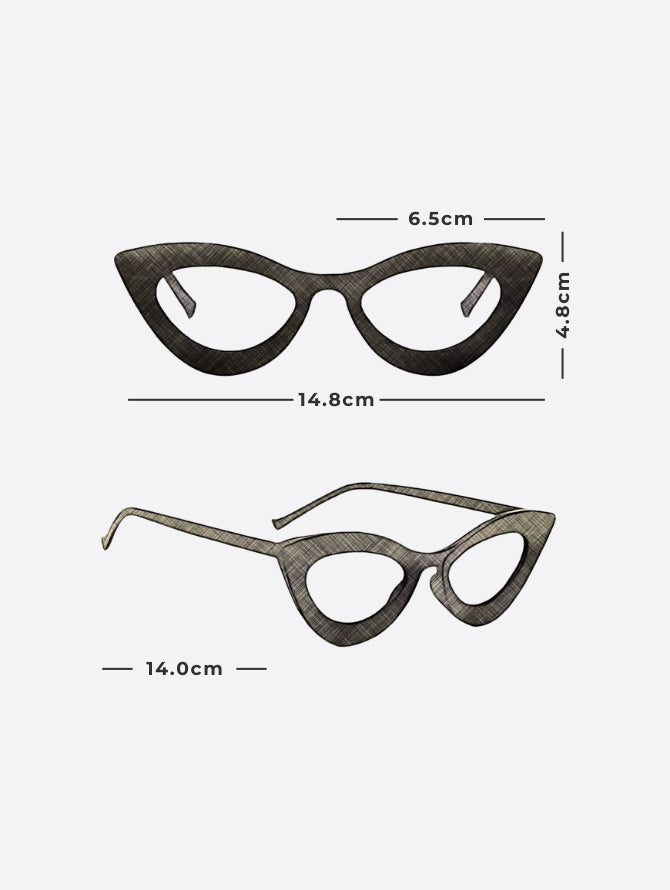 Shiny Black Cat-Eye Sunglasses
