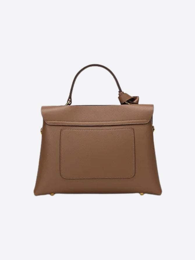 Structured Top Handle Bag – Black Leather Handbag