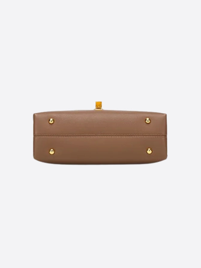 Structured Top Handle Bag – Black Leather Handbag