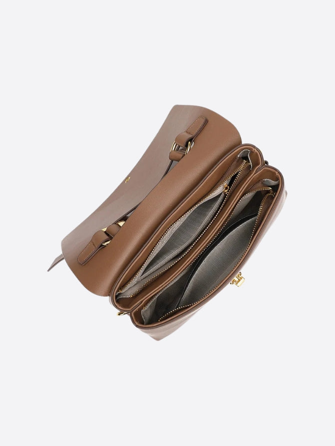 Structured Top Handle Bag – Black Leather Handbag